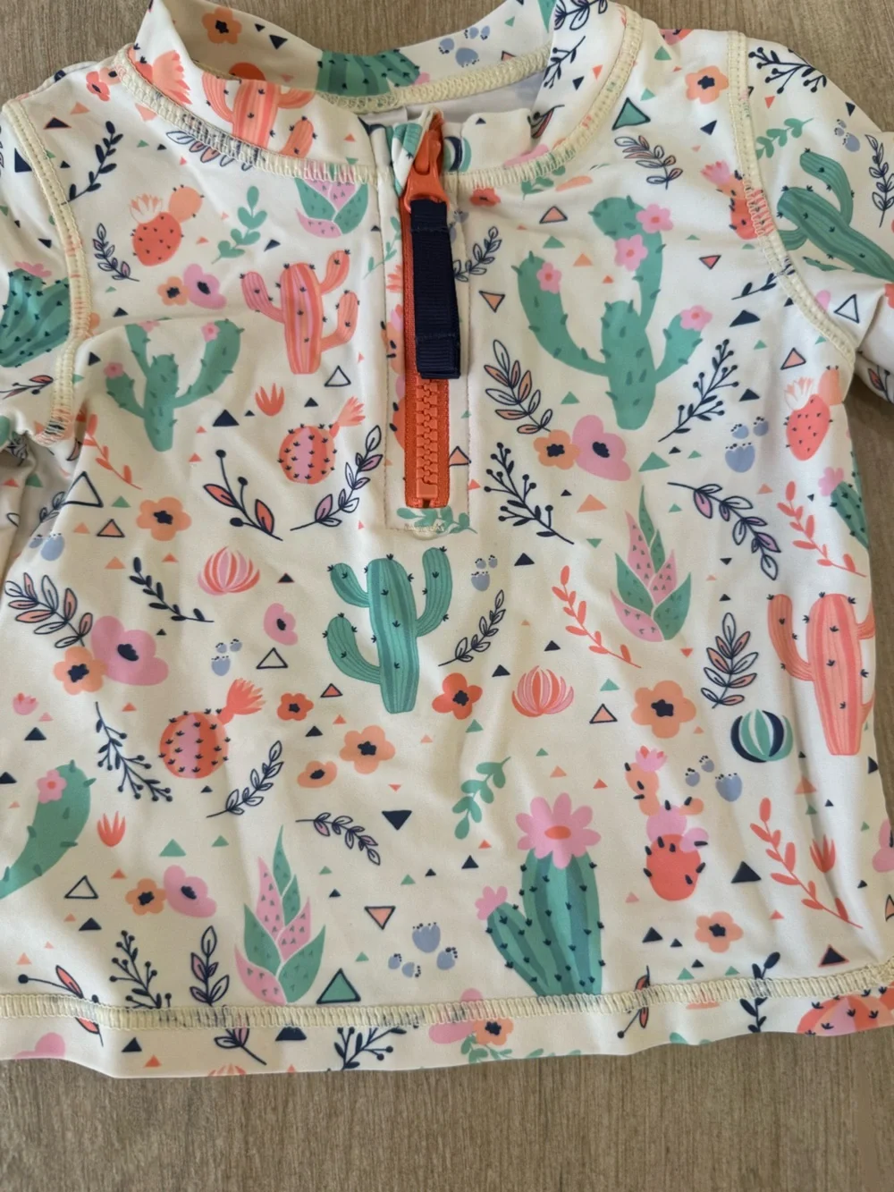 RuffleButts Toddler Cactus Print Long Sleeve Rash Guard 18-24M UPF Swim Beach